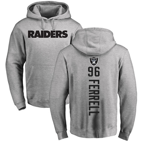 Men Oakland Raiders Ash Clelin Ferrell Backer NFL Football 96 Pullover Hoodie Sweatshirts